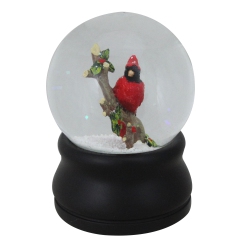 NORTHLIGHT 5.75" Cardinal On Branch Musical Christmas Snow Globe In Red