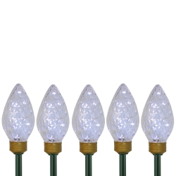 NORTHLIGHT 5Ct Led Lighted C9 Christmas Pathway Marker Lawn Stakes - Clear Lights