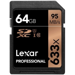 LEXAR Professional 633X 64GB Sdxc Uhs-I Card W/image Rescue 5 Software