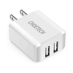 CHOETECH 2 Port USB Wall Charger (C0030) - - Brand New In White