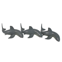 SWIM CENTRAL Set Of 3 Gray And Shark Frenzy Swimming Pool Dive Toys - 7" In White