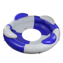 SWIM CENTRAL 84" Water Sports Inflatable And White Sofa Island Swimming Pool Lounger In Blue