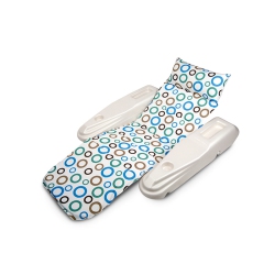 SWIM CENTRAL 62" White And Rio Sun Mod Dots Adjustable Floating Pool Chaise Lounge In Blue