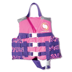 SWIM CENTRAL And Purple Swimming Pool Girls Floral Life Jacket Vest - Up to 50Lbs In Pink