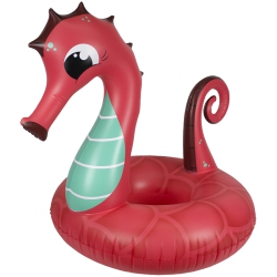 SWIM CENTRAL Inflatable And Green Coral Seahorse Swimming Pool Ring Float, 48-Inch In Red