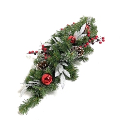NORTHLIGHT 32" Frosted Pine Cone And Berries Artificial Christmas Candle Holder Centerpiece