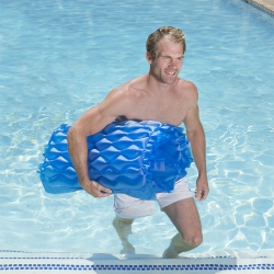 SWIM CENTRAL 85" Roll 'n' Go Inflatable Swimming Pool 1-Person Air Mattress With Pillow In Blue