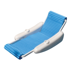 SWIM CENTRAL 66-Inch And White Rippled Eva Float Swimming Pool Lounge Chair In Blue