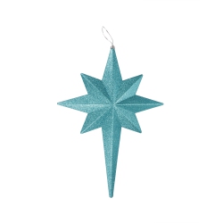 CHRISTMAS CENTRAL 20" Turquoise Glittered Bethlehem Star Shatterproof Christmas Ornament In Blue