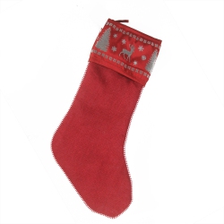 A & B FLORAL 20" Alpine Chic Reindeer Christmas Stocking In Red
