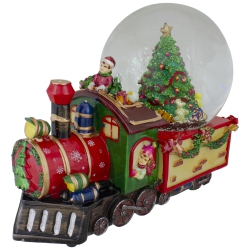 NORTHLIGHT 8 Christmas Train With Tree Musical Snow Globe Tabletop Decoration