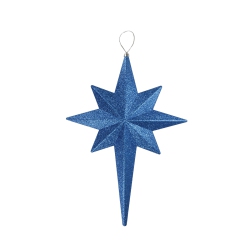 CHRISTMAS CENTRAL 20" Lavish Glittered Bethlehem Star Shatterproof Christmas Ornament In Blue