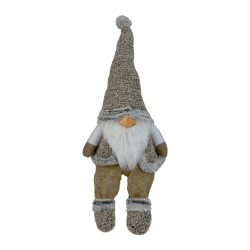 NORTHLIGHT 17" And Beige Sitting Christmas Gnome Decoration In Gray