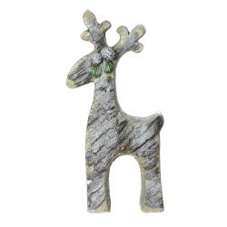 NORTHLIGHT 22" Rustic Glittered Christmas Reindeer Tabletop Decor In Gray
