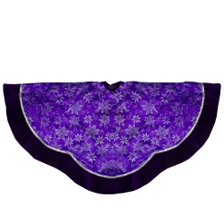 NORTHLIGHT 48" Purple And Glittered Floral Christmas Tree Skirt In Silver