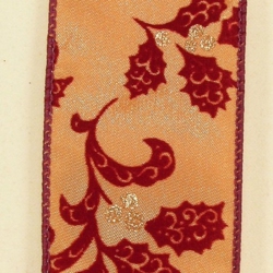 THE RIBBON PEOPLE Metallic And Gold Swirls Wi Craft Christmas Ribbon 2" X 20 Yards In Red