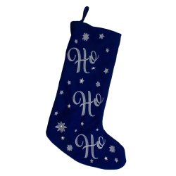 NORTHLIGHT 18" Led Stocking "ho, Ho, Ho" With White Snowflakes In Blue