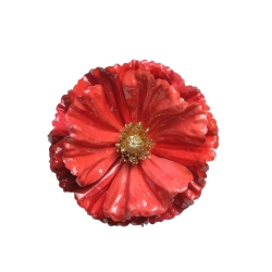 NORTHLIGHT 4.75" Shiny Coral Poppy Clip Christmas Ornament In Pink