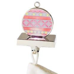 MIDWEST 6.5" Coral And Yellow Led Lighted Flashing Ornament Christmas Stocking Holder In Red