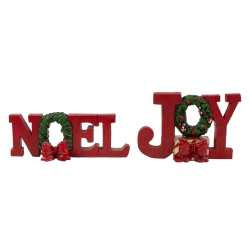NORTHLIGHT Set Of 2 'noel' And 'joy' Wreath Christmas Signs