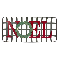 NORTHLIGHT 30" And Green "noel" Rustic Tobacco Basket Christmas Wall Decor In Red