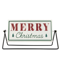 NORTHLIGHT 10.25" Merry Christmas/holiday Market Reversible Tabletop Sign