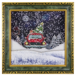 NORTHLIGHT 31" Led Lighted Musical Snowing Retro Truck Wall Plaque