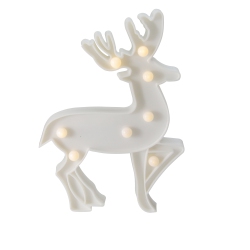 NORTHLIGHT 9.75" Reindeer Christmas Marquee Wall Sign In White
