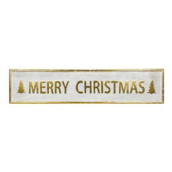 NORTHLIGHT 48" Metallic Merry Christmas Metal Wall Sign In Gold