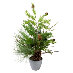 NORTHLIGHT 2' Potted Mixed Pine, Cedar And Twig Artificial Christmas Tree - Unlit