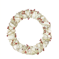 NORTHLIGHT Pre-Lit Berry Artificial Christmas Wreath - 18-Inch, Clear Lights