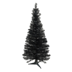 NORTHLIGHT 4' X 24" Slim Tinsel Artificial Christmas Tree - Unlit In Black