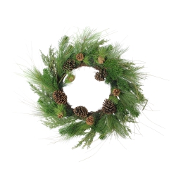 NORTHLIGHT Pine Cones And Needles Artificial Christmas Wreath - 24-Inch, Unlit