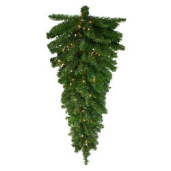 NORTHLIGHT 52" Pre-Lit Canadian Pine Artificial Christmas Teardrop Swag - Clear Lights