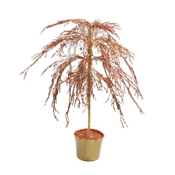 CMI 46" Copper Crystallized Glitter Potted Holiday Tree - Mirrors & Beads