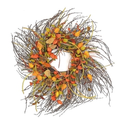 SELECT ARTIFICIALS Mixed Berry And Pine Cone Artificial Wreath 28-Inch In Brown