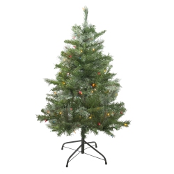 NORTHLIGHT 4' Pre-Lit Mixed Cashmere Pine Artificial Christmas Tree - Multi Lights