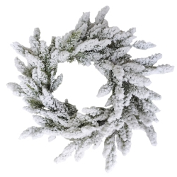NORTHLIGHT Heavily Flocked Artificial Pine Christmas Wreath, 16.5-Inch, Unlit