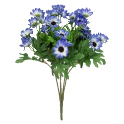 ALLSTATE 15" Cineraria Daisies Artificial Silk Floral Bouquet In Blue