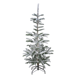 NORTHLIGHT 7.5' Slim Flocked Nordmann Fir Artificial Christmas Tree - Unlit