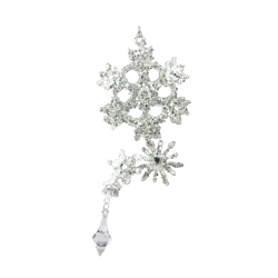 MELROSE 8.5" Sparkling Whites Glittered And Jeweled Snowflake Cluster Christmas Ornament In Silver