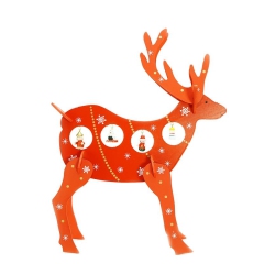 NORTHLIGHT 13" And White Reindeer Cut-Out Christmas Tabletop Decor In Red