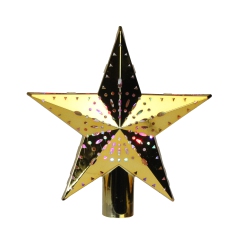 MR. CHRISTMAS 11.5" Lighted Kaleidoscope Christmas Tree Topper - Multicolor Led Lights In Gold