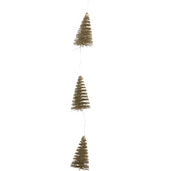 NORTHLIGHT 6.75' Led Lighted B/o Gold Mini Sisal Tree Christmas Garland - Warm Lights In White