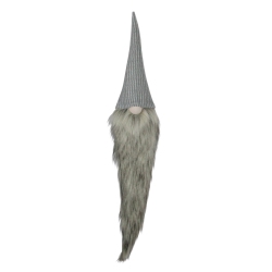 NORTHLIGHT 30" Gray And Traditional Hanging Christmas Gnome Decoration In White