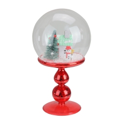 AVON 8.75" Holiday Scene Pedestal Globe Tabletop Decoration In Red