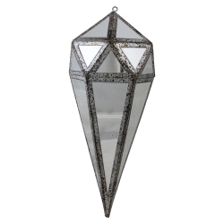 NORTHLIGHT 10.5" And Clear Mirrored Geometric Framed Drop Christmas Ornament In Silver