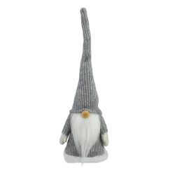 NORTHLIGHT 14" Gray And Standing Christmas Gnome Tabletop Decor In White