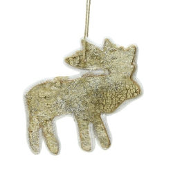 GALLERIE II 5.25" Caribou Reindeer Silhouette Glittered Wood Christmas Ornament