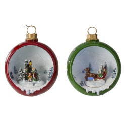 NORTHLIGHT Set Of 2 Led Lighted Winter Scene Christmas Ornament Decorations 5.75